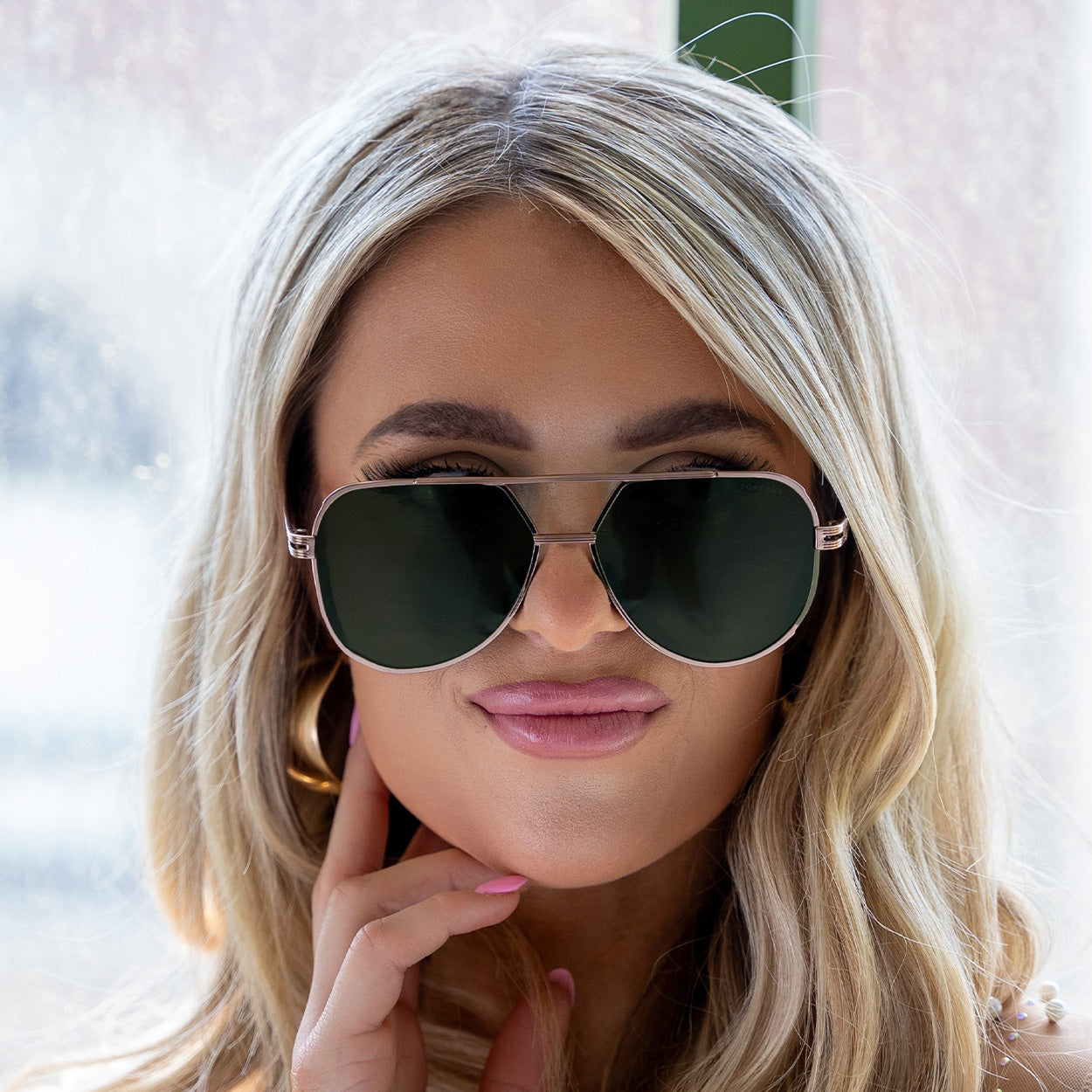 Untangled x Emily - Tangle Free - Olive Aviator Sunglasses