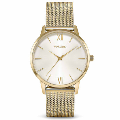 Eros Mesh Petite Women's Watch - Gold + Satin