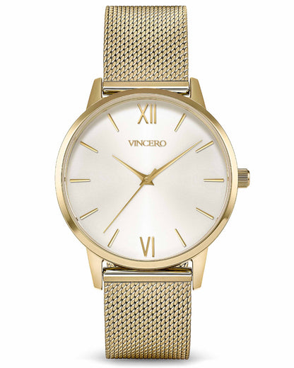 Eros Mesh Petite Women's Watch - Gold + Satin
