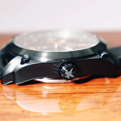 F-18 Hornet Tribute - Black Finish, Dark Green Dial, Black Leather Band