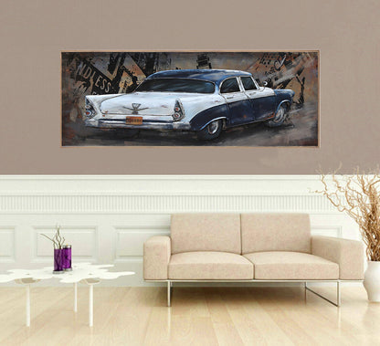 Classic American Car 1950's Caddy 3D Wall Art Metal Cutout Painting Decor