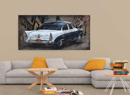 Classic American Car 1950's Caddy 3D Wall Art Metal Cutout Painting Decor