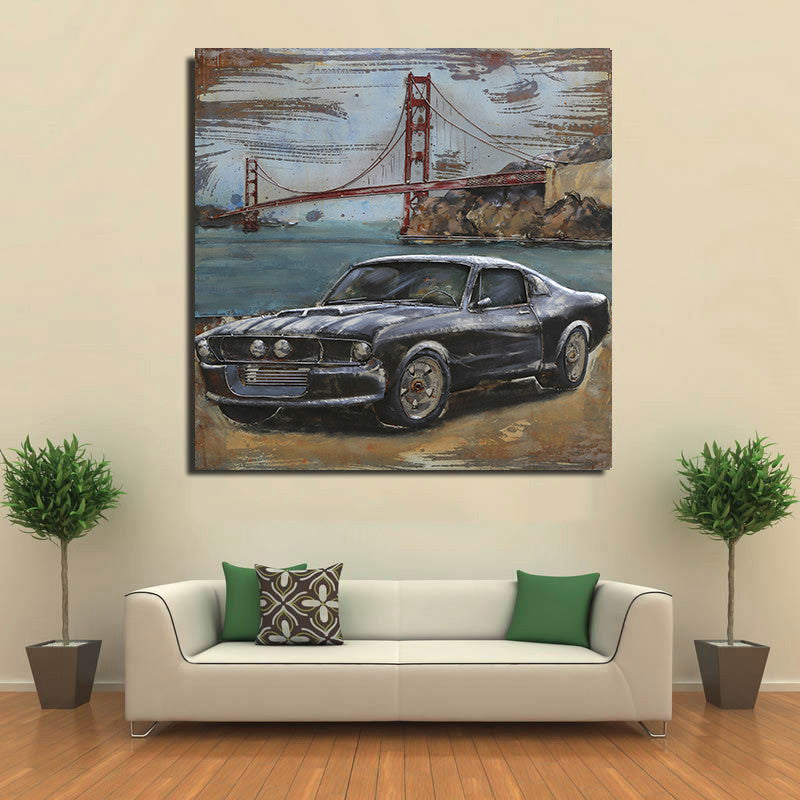 Drag Racing Car 3 Dimensional Wall Painting Museum Quality Metal Artwork Art