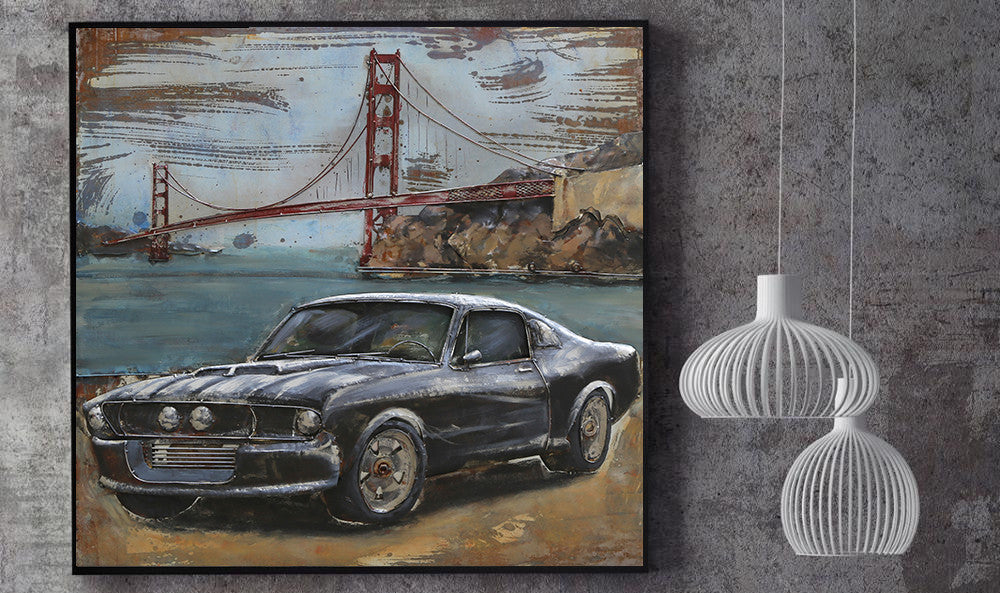 Drag Racing Car 3 Dimensional Wall Painting Museum Quality Metal Artwork Art