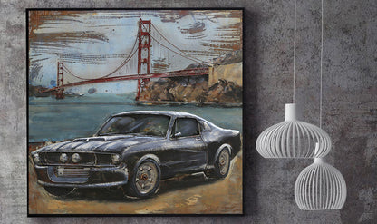 Drag Racing Car 3 Dimensional Wall Painting Museum Quality Metal Artwork Art