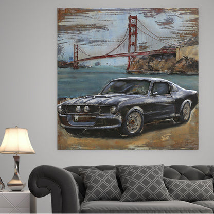 Drag Racing Car 3 Dimensional Wall Painting Museum Quality Metal Artwork Art