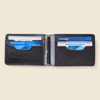 Bifold Money Clip Wallet - Black