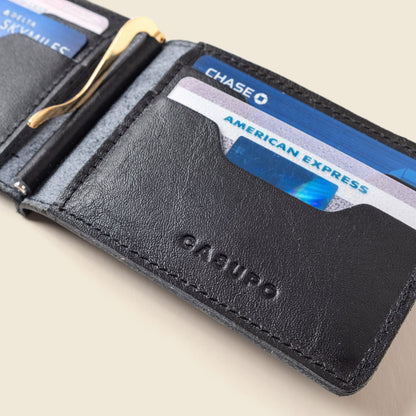 Bifold Money Clip Wallet - Black