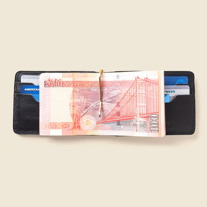 Bifold Money Clip Wallet - Black