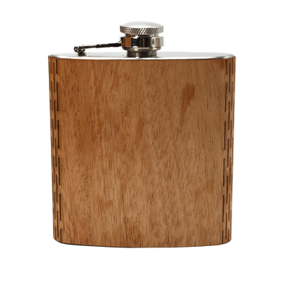 High Quality 6 oz. Wooden Hip Flask - Hand Crafted from Local Wood