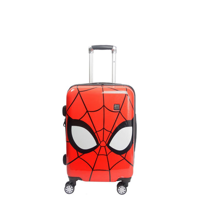 Marvel Spiderman Mask FŪL 21" Hard Rolling Luggage, Red