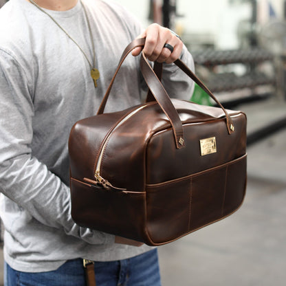 Durable Leather Crash Bag for Travel