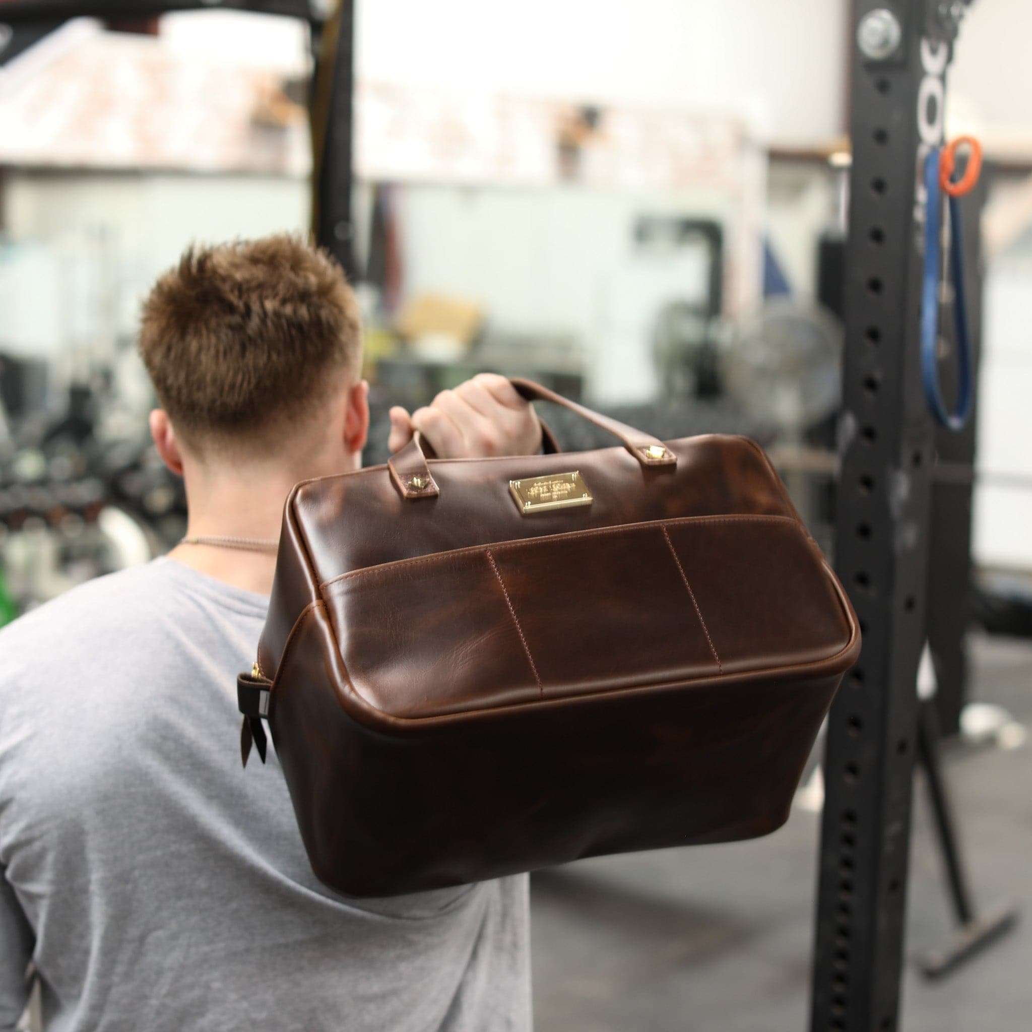 Durable Leather Crash Bag for Travel