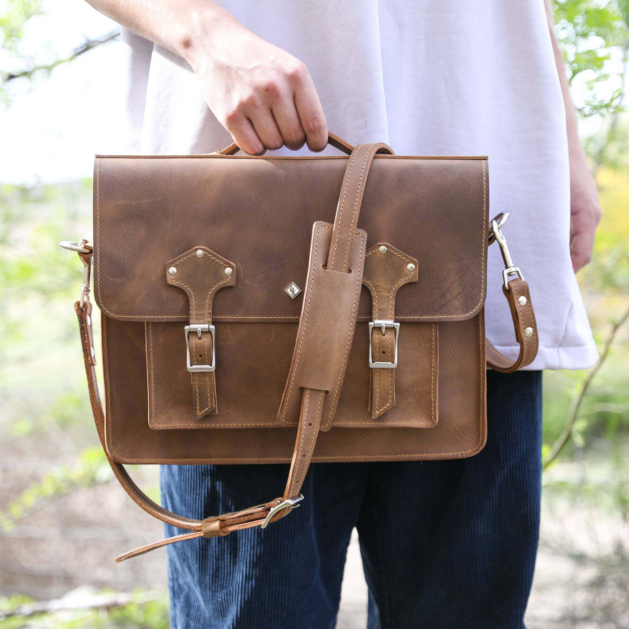 Classic Leather Messenger Bag for Men