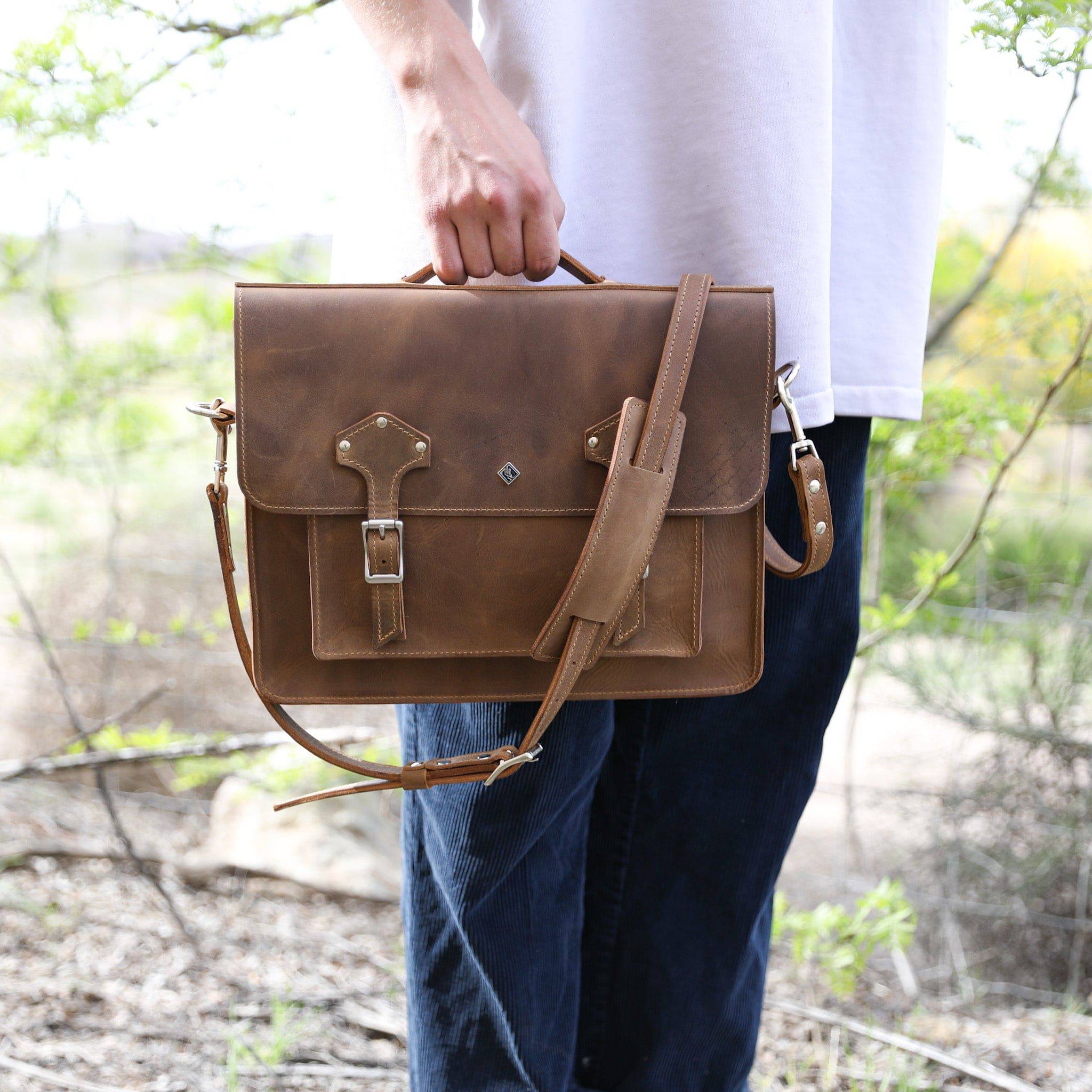 Classic Leather Messenger Bag for Men