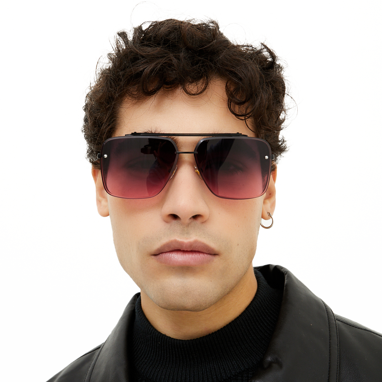 Bella - Ruby Oversized Squared Aviators