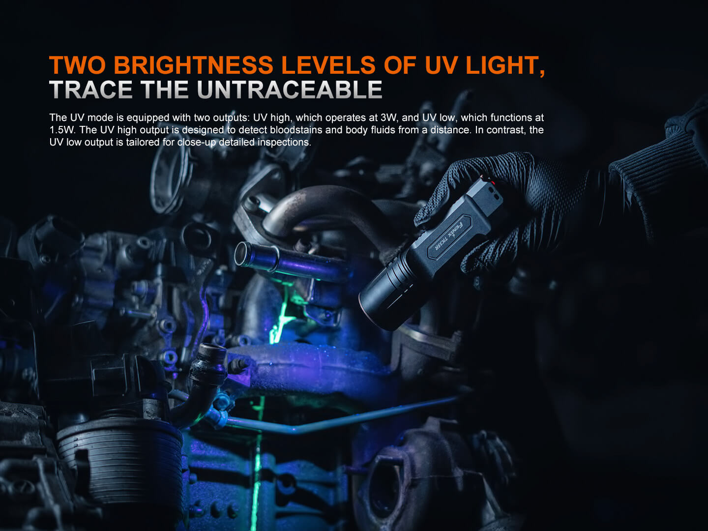 TK35R Rechargeable High-Performance Tactical Flashlight with UV Output