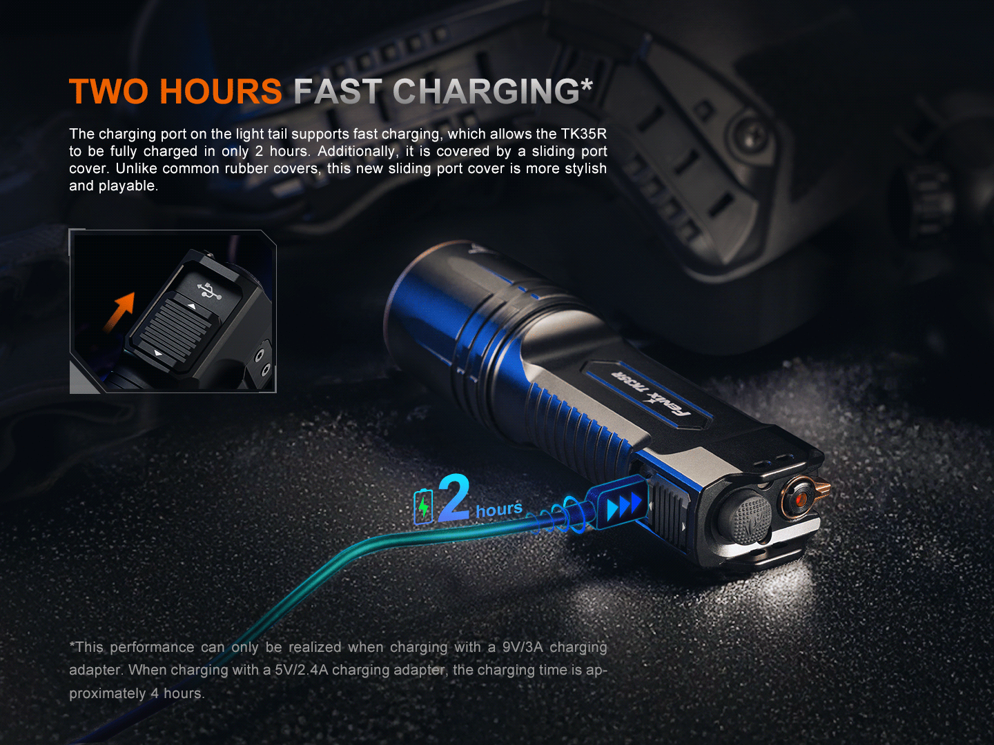 TK35R Rechargeable High-Performance Tactical Flashlight with UV Output