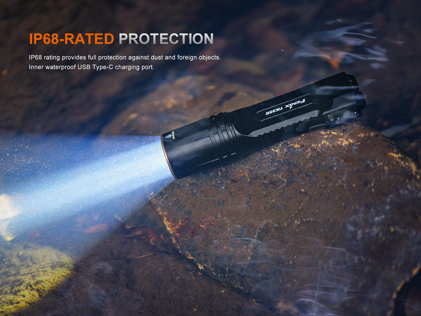 TK35R Rechargeable High-Performance Tactical Flashlight with UV Output