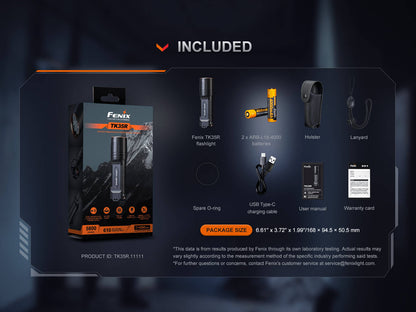 TK35R Rechargeable High-Performance Tactical Flashlight with UV Output