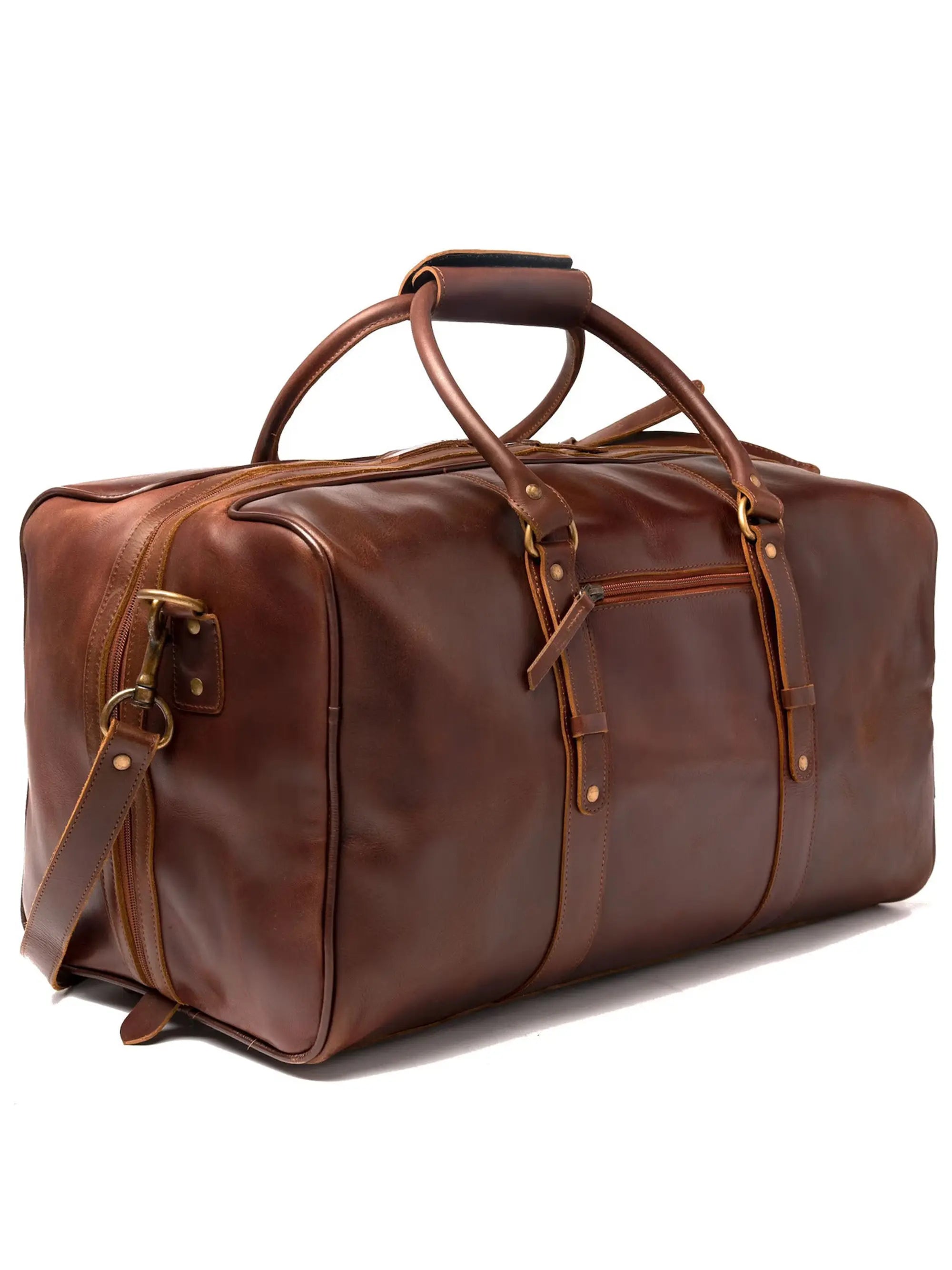 Full Grain Leather Weekender Duffel Bag