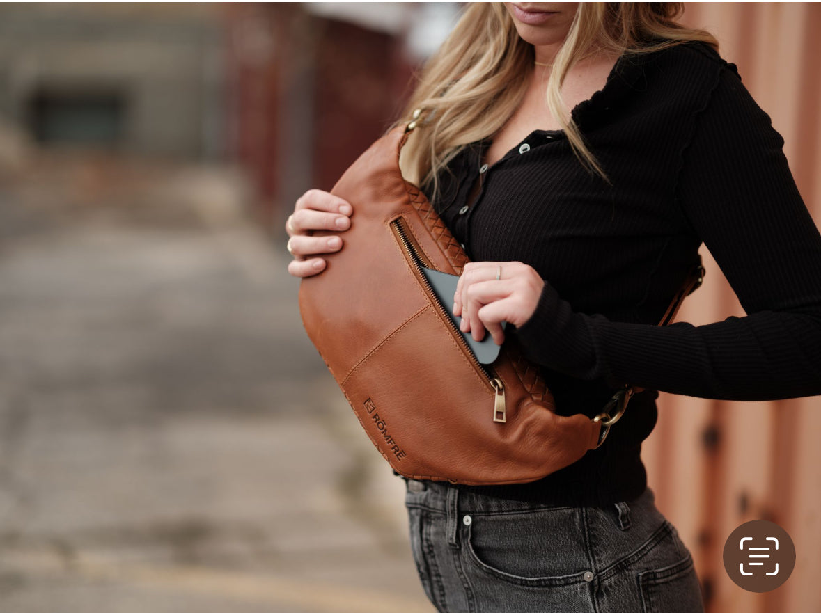 Haleiwa Woven Leather Sling Bag