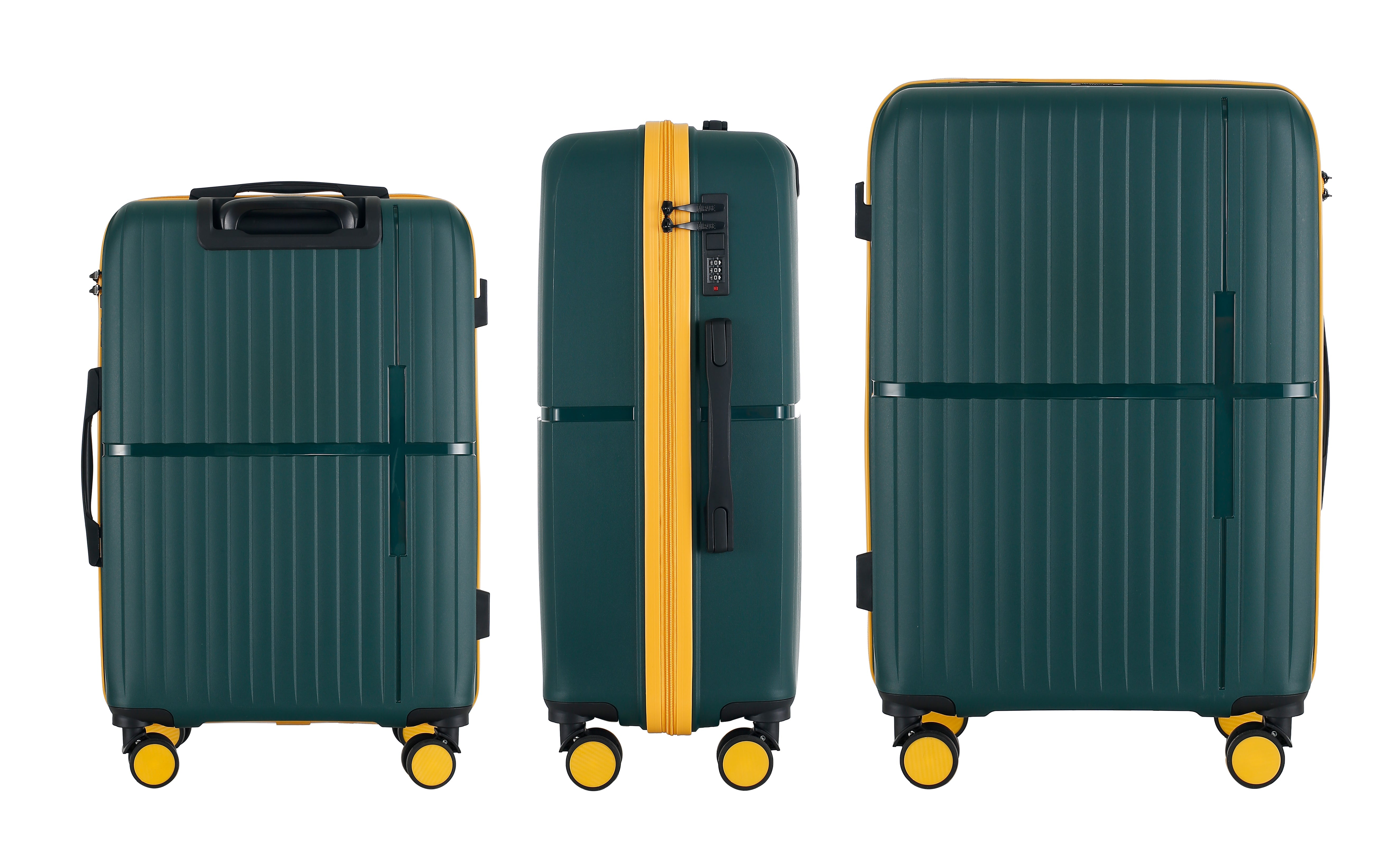GALA 3 Piece Polycarbonate Luggage Set with TSA Lock - Army Green