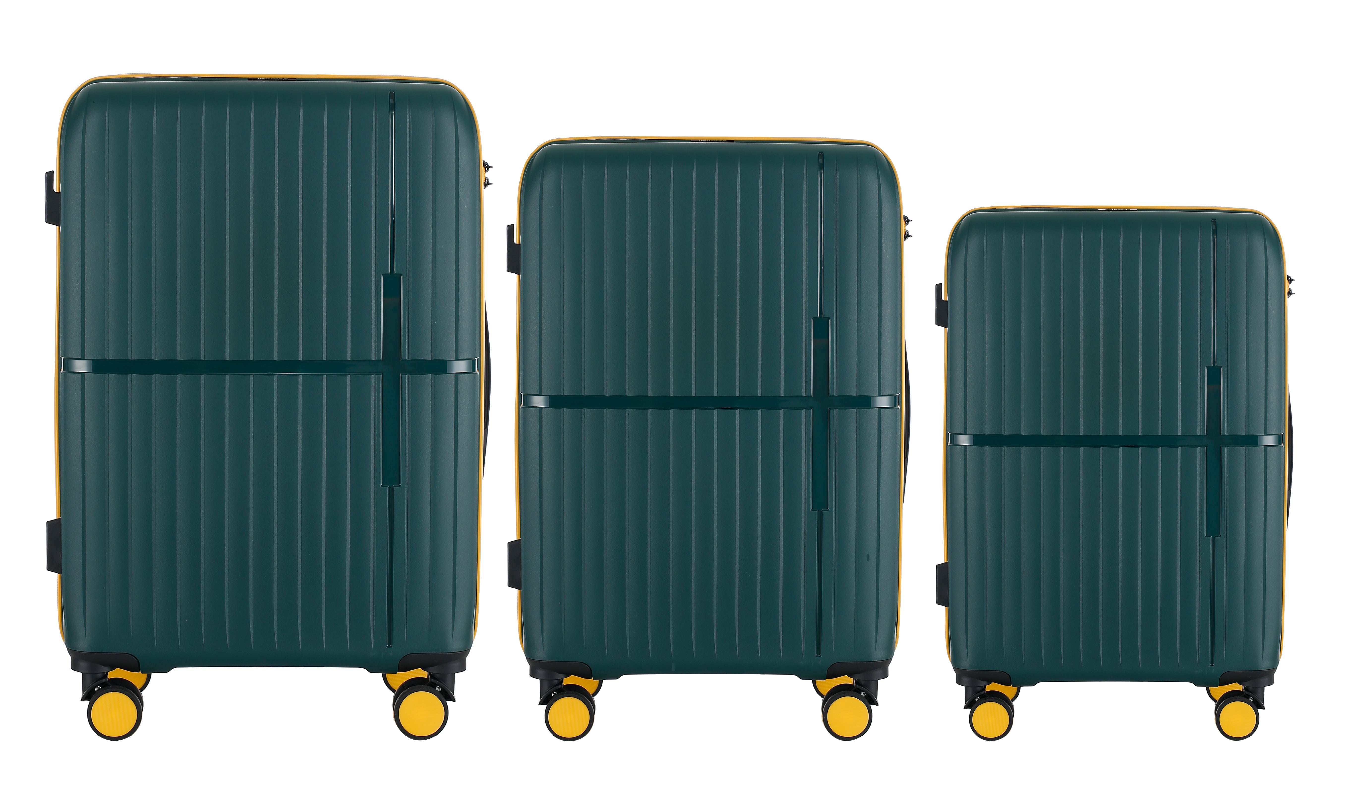 GALA 3 Piece Polycarbonate Luggage Set with TSA Lock - Army Green