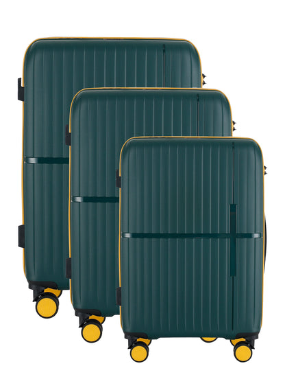 GALA 3-Piece Luggage Set – Polycarbonate Hardshell, Lightweight, 360° Dual Spinning Wheels, Combo Lock - 20", 24", 28"