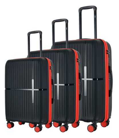 GALA 3 Piece Polycarbonate Luggage Set with TSA Lock - Black