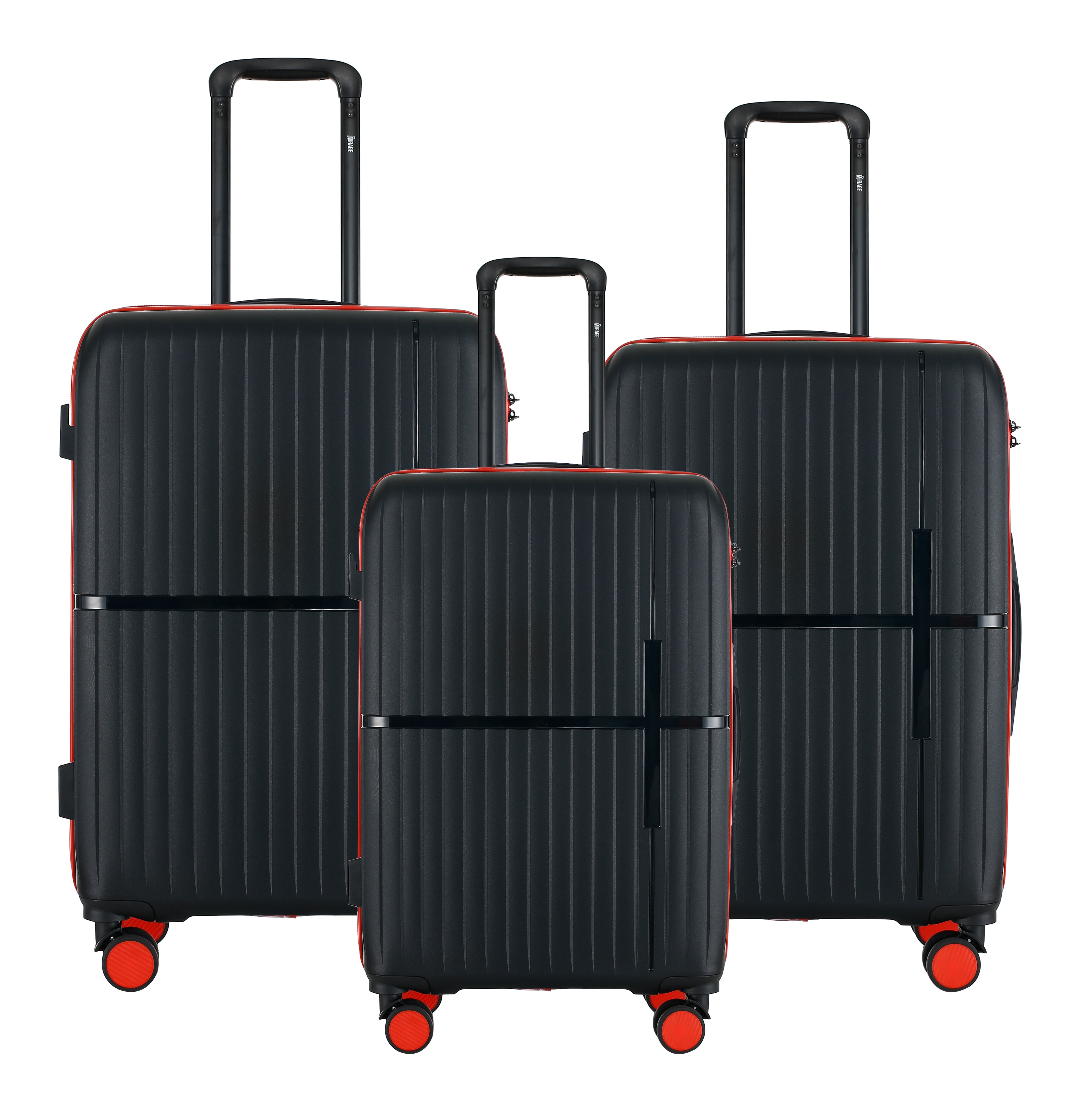 GALA 3 Piece Polycarbonate Luggage Set with TSA Lock - Black