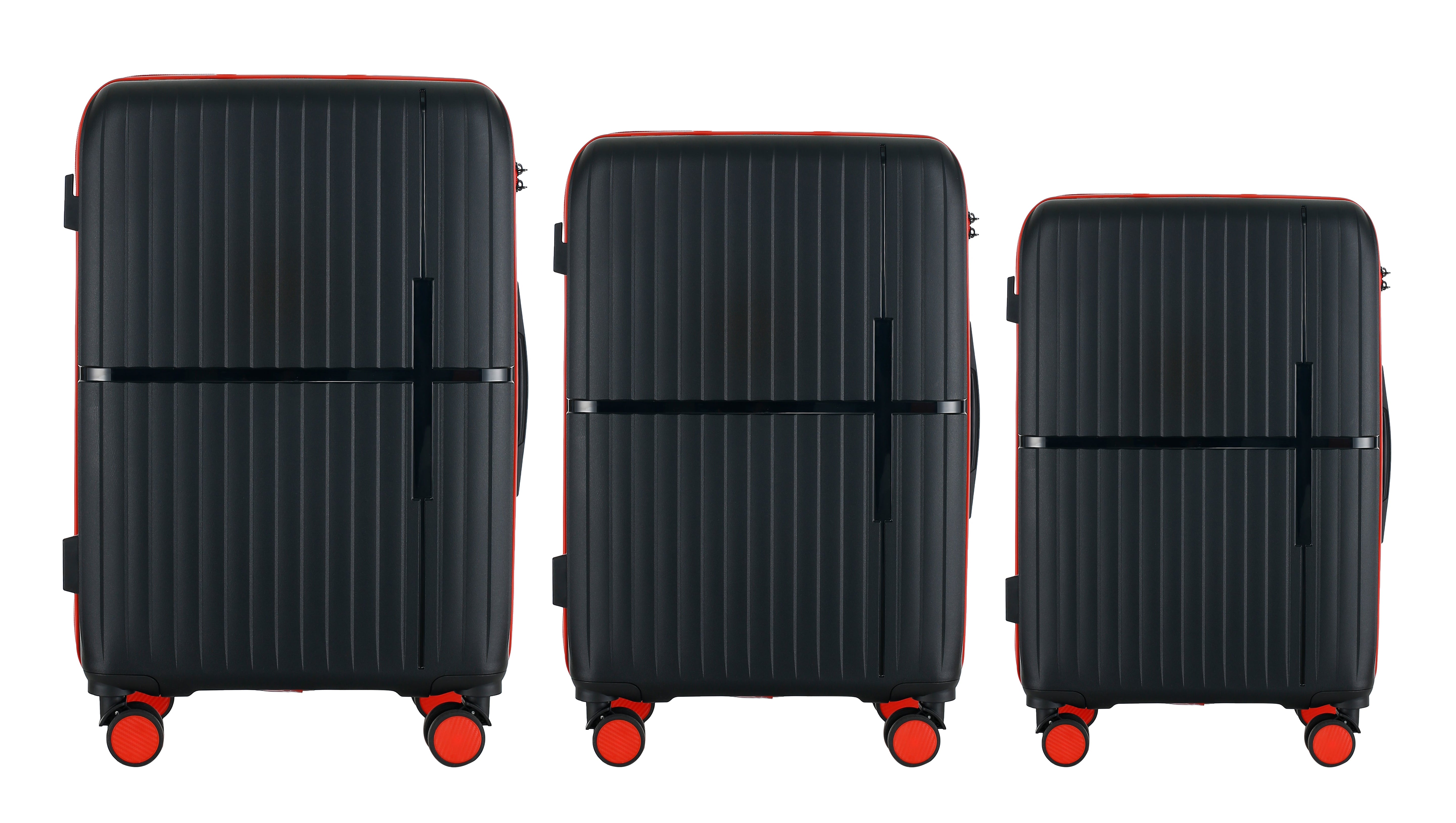 GALA 3 Piece Polycarbonate Luggage Set with TSA Lock - Black
