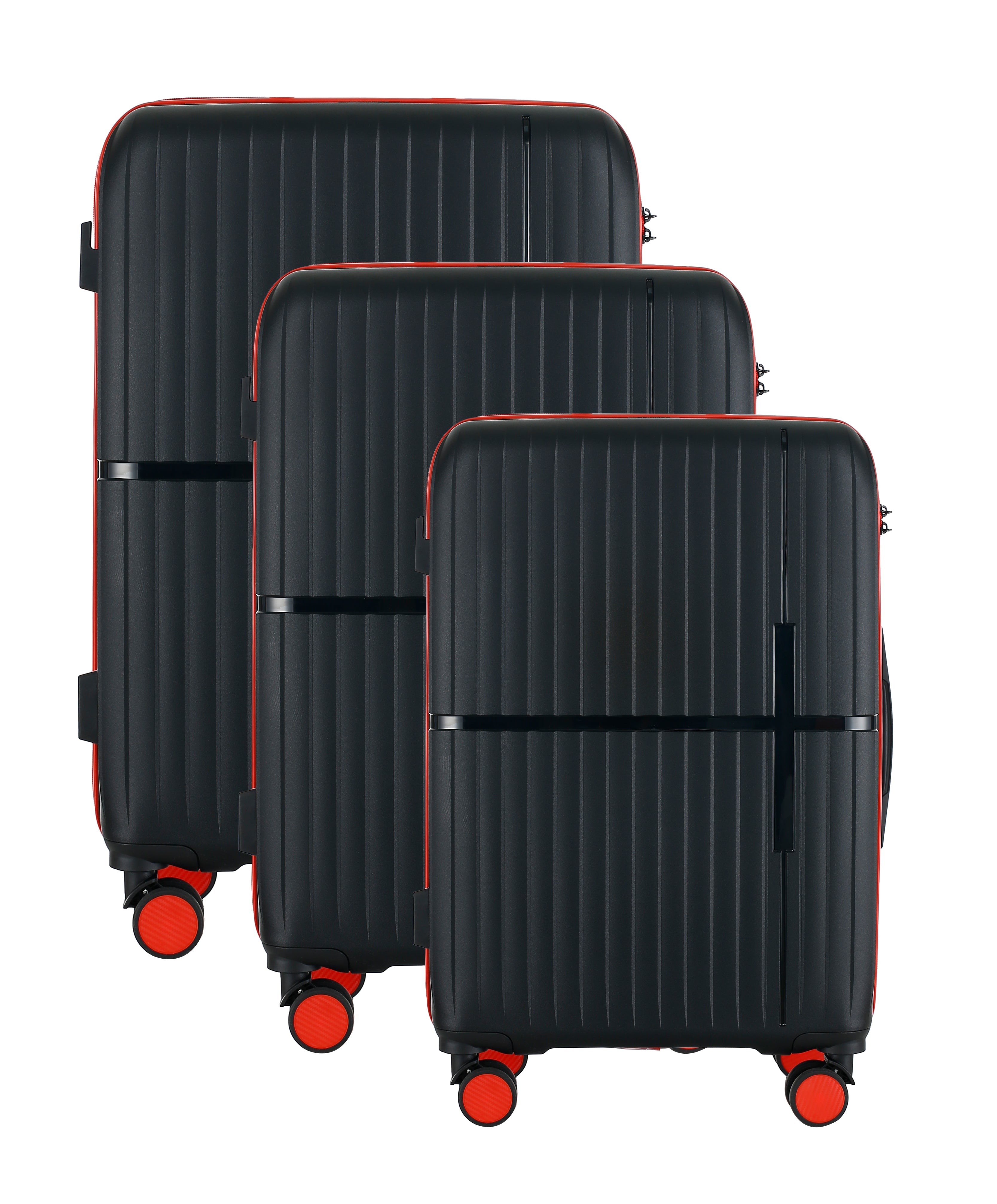 GALA 3 Piece Polycarbonate Luggage Set with TSA Lock - Black