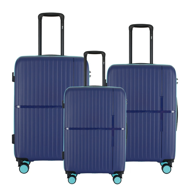GALA 3 Piece Polycarbonate Luggage Set with TSA Lock - Navy Teal