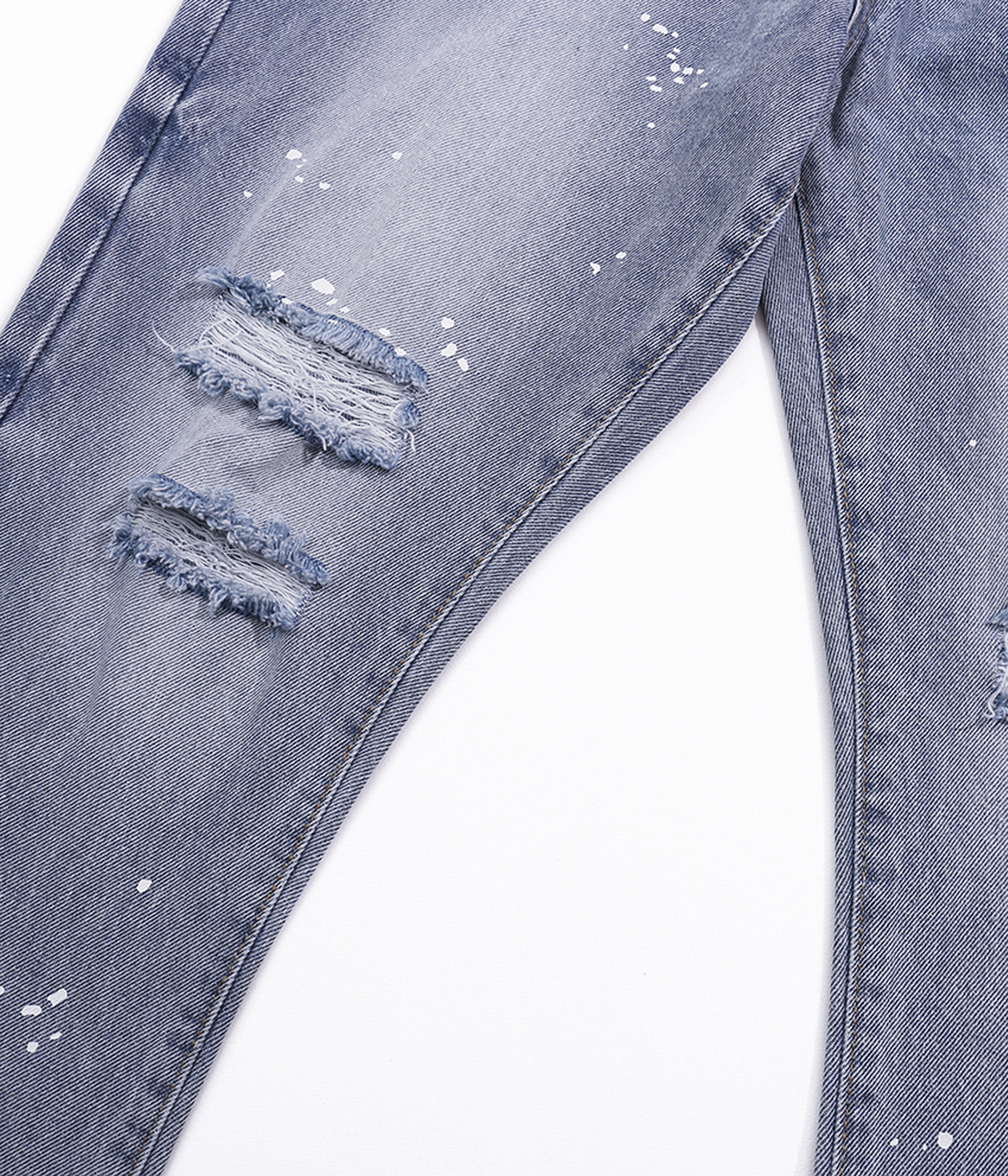 AZUL DISTRESSED SPLIT FLARE DENIM