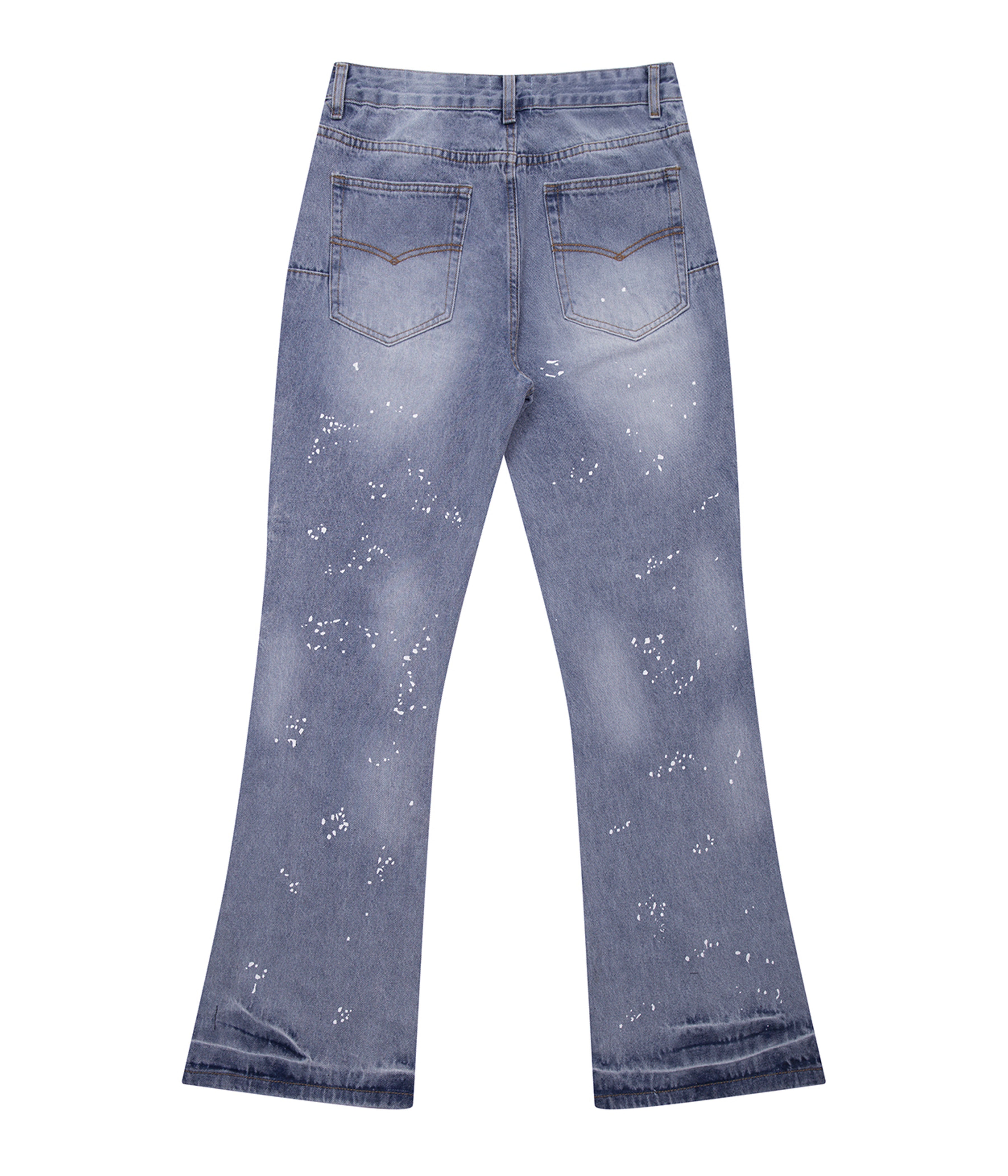 AZUL DISTRESSED SPLIT FLARE DENIM