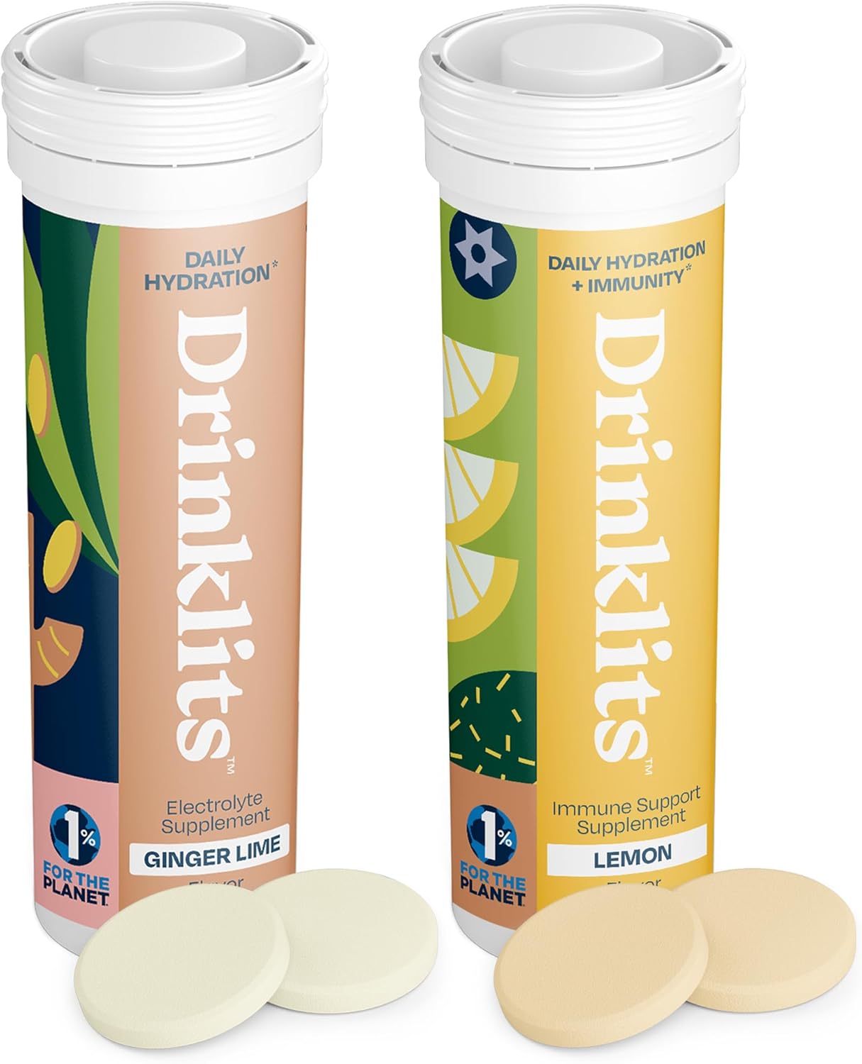 Ginger-Lime Daily Hydration & Lemon Daily Immune Support (2) Tube Combo Pack