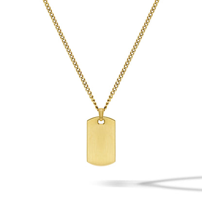 Beveled Tag Pendant - 14K Gold
