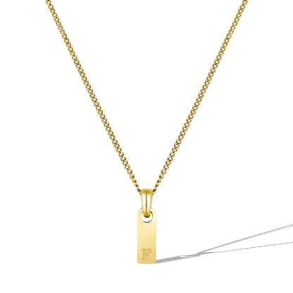 Initial Tag Necklace - 14K Gold