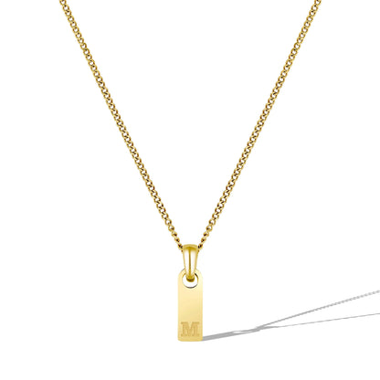 Initial Tag Necklace - 14K Gold