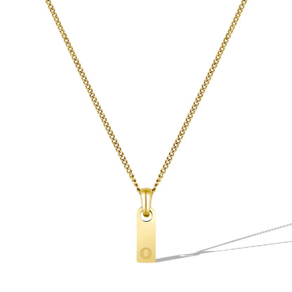 Initial Tag Necklace - 14K Gold