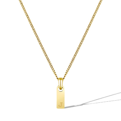 Initial Tag Necklace - 14K Gold
