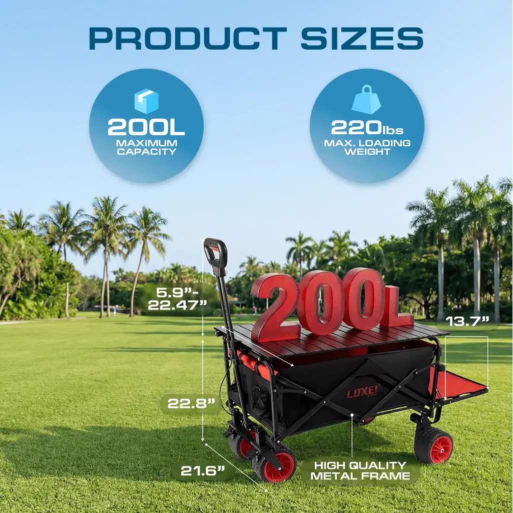 Electric Folding Wagon with Tank Wheels – LUXEL CEC-2BR