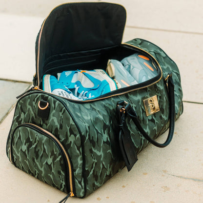 Green Camo Weekender Duffle Bag