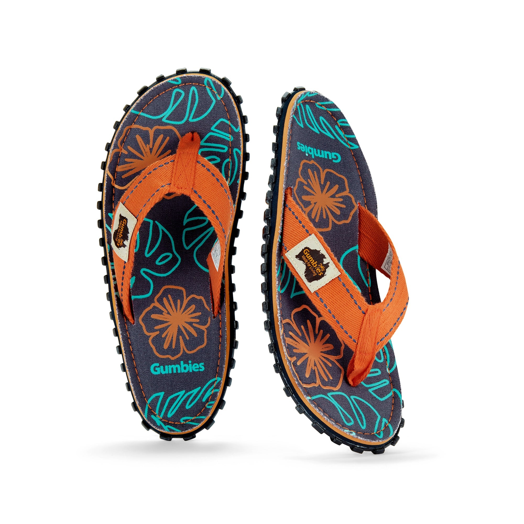 Islander Flip-Flops - Men's - Orange Hibiscus