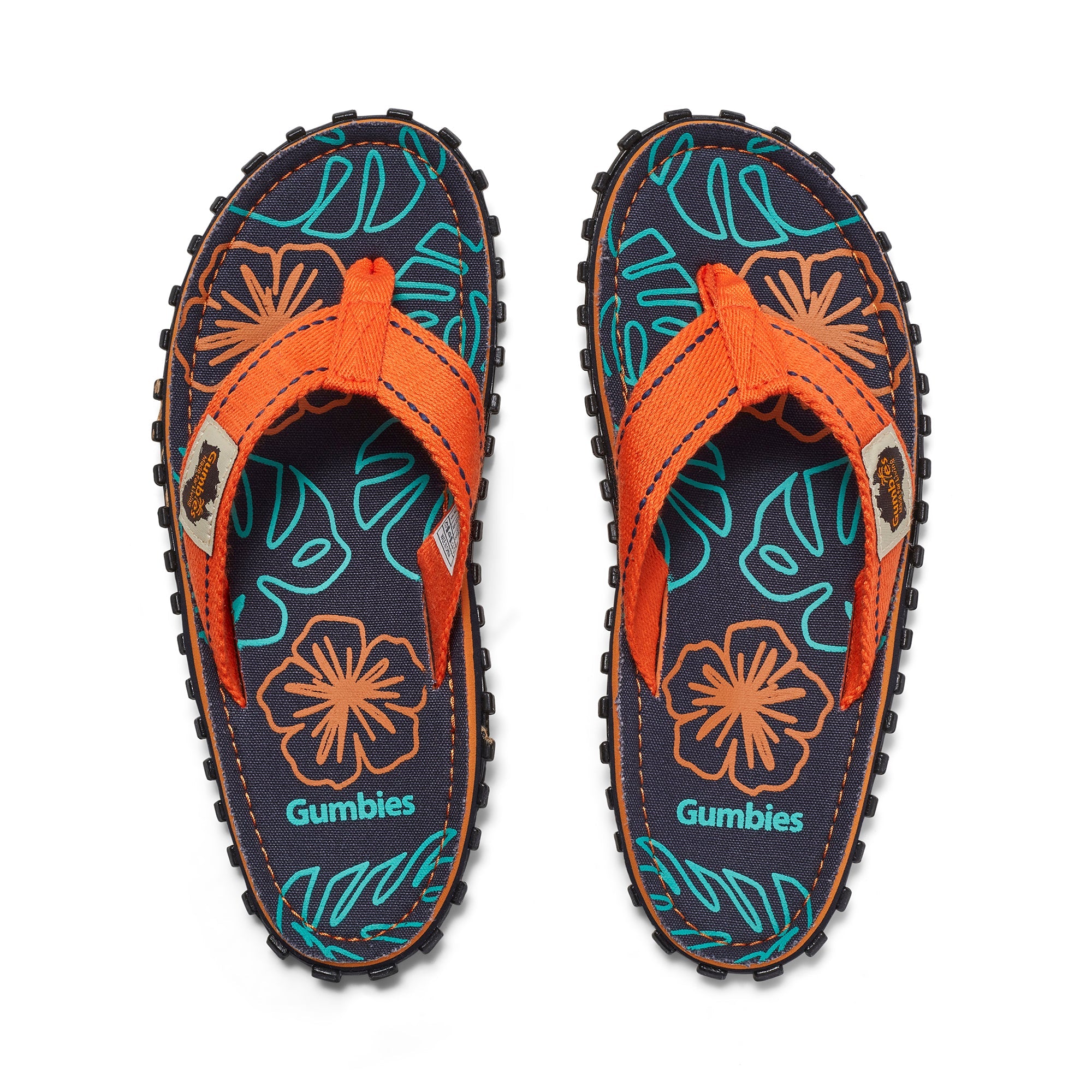 Islander Flip-Flops - Men's - Orange Hibiscus