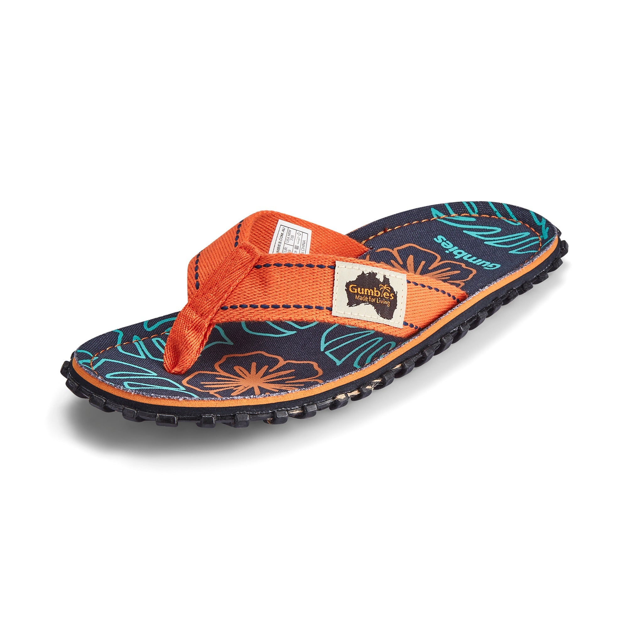 Islander Flip-Flops - Men's - Orange Hibiscus