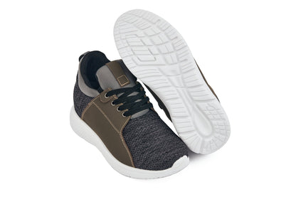 H71923 - CALTO 3.2-Inch Taller Charcoal Men's Elevator Men's Sneakers