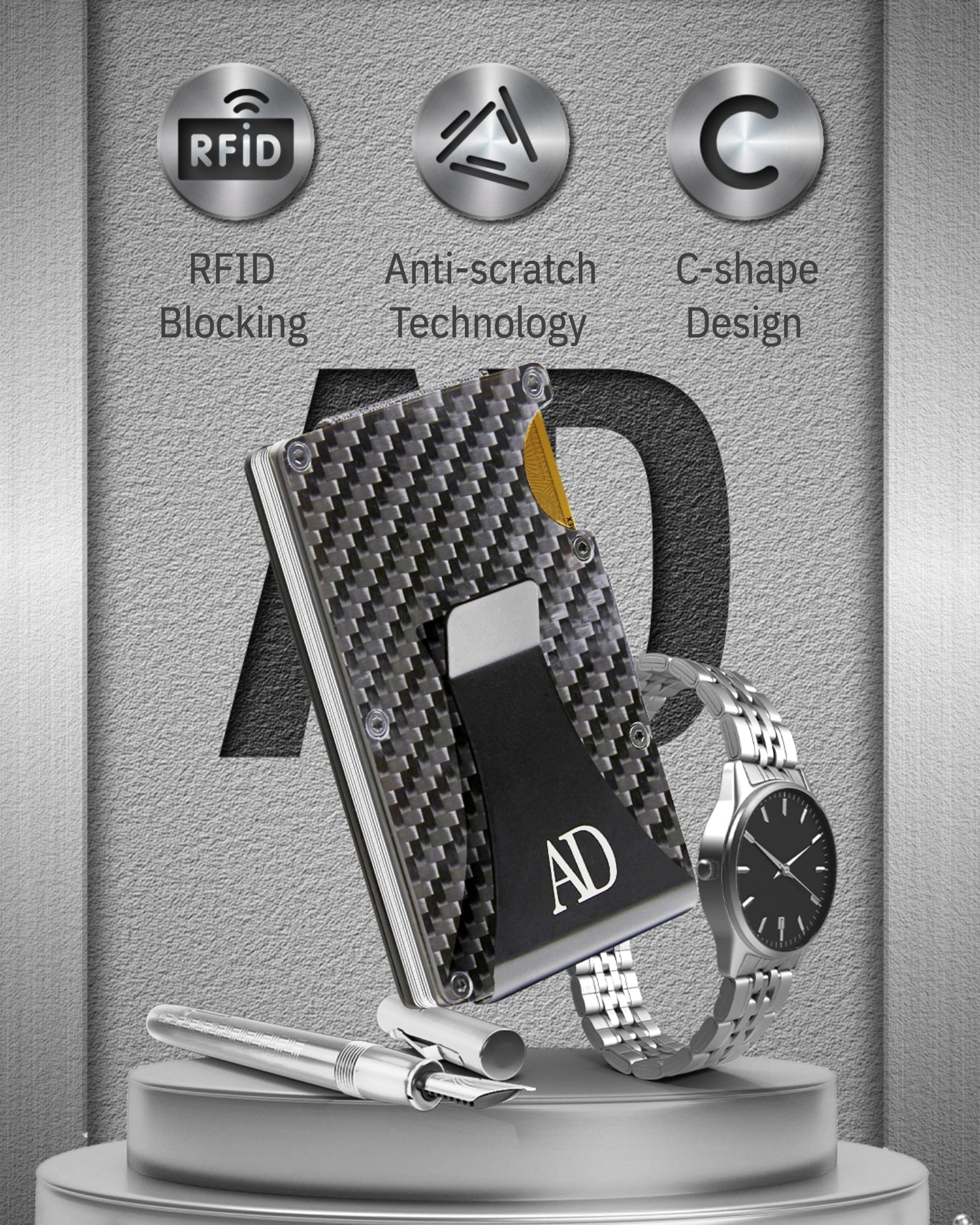 Carbon Fiber Card Case Money Clip