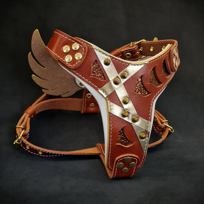 The "Hermes" Leather Dog Harness for Large and Giant Breeds